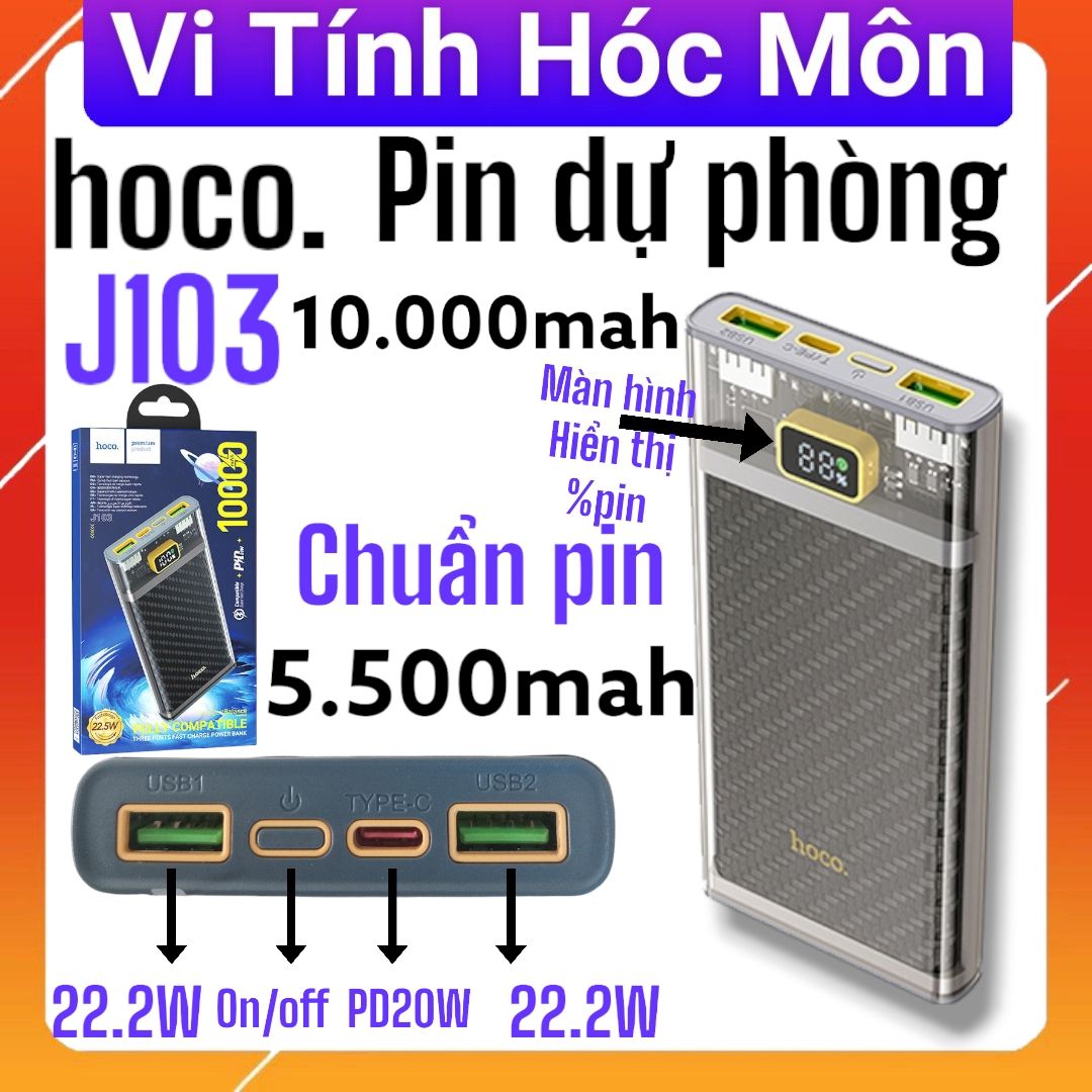 hoco j103 Pin sạc dự phòng J103 Discovery edition 22.5W 10000mAh