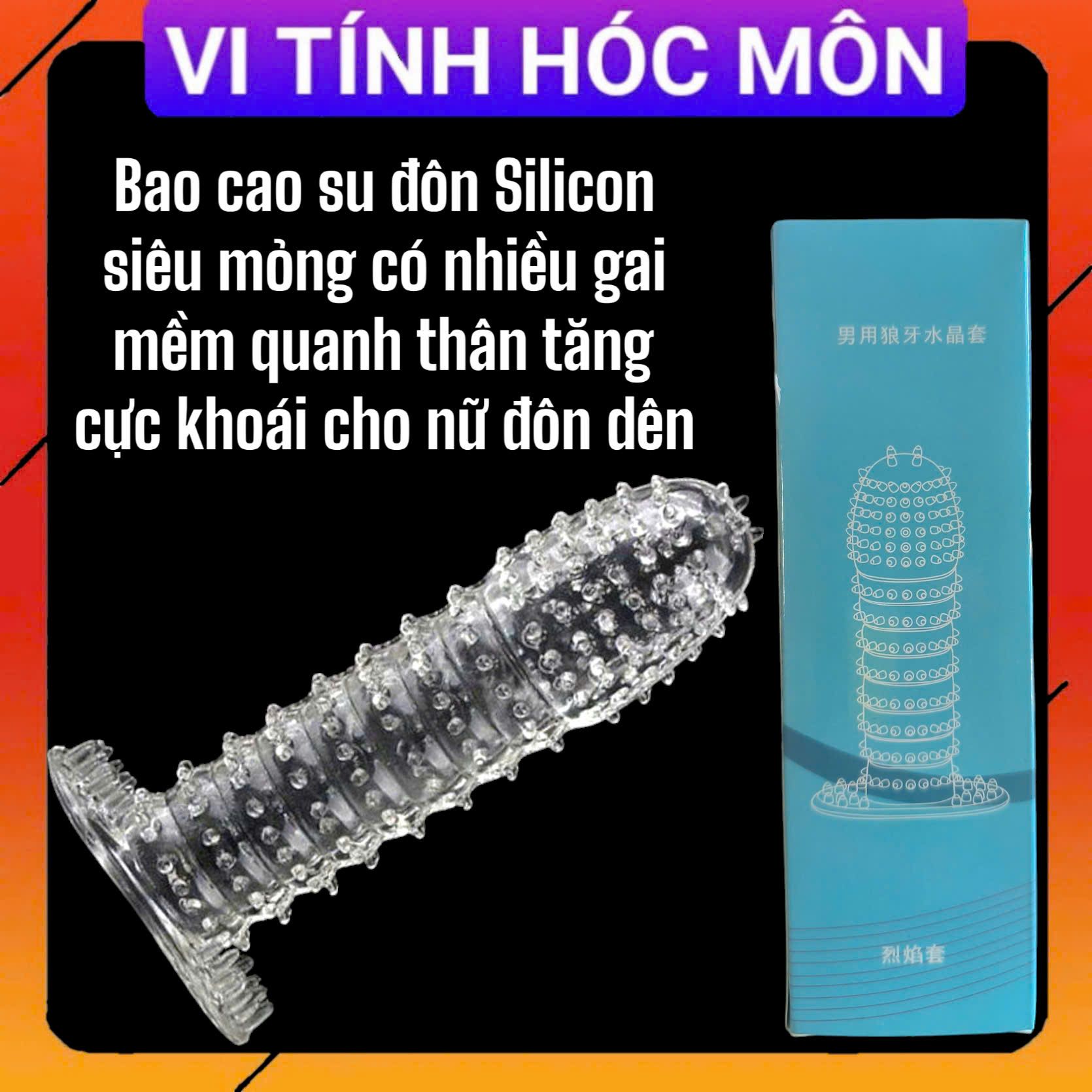 (Hộp xanh dương) Bao cao su đôn Silicon siêu mỏng có nhiều gai mềm quanh thân tăng cực khoái cho nữ đôn dên