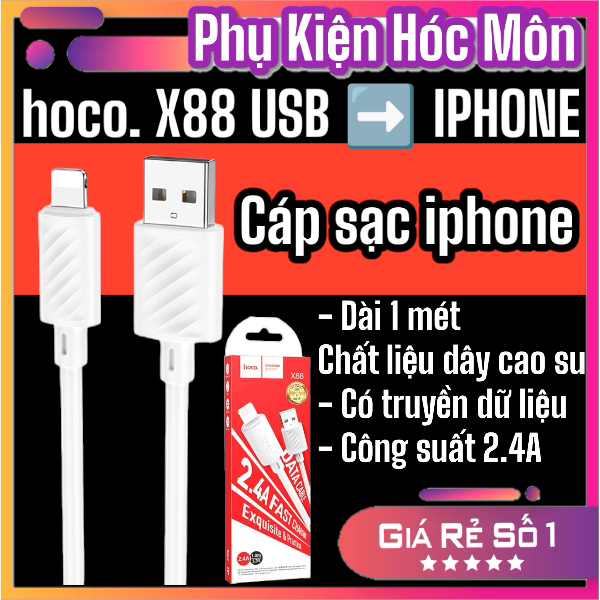 (lightning) hoco x88 cáp sạc nhanh 2.4A