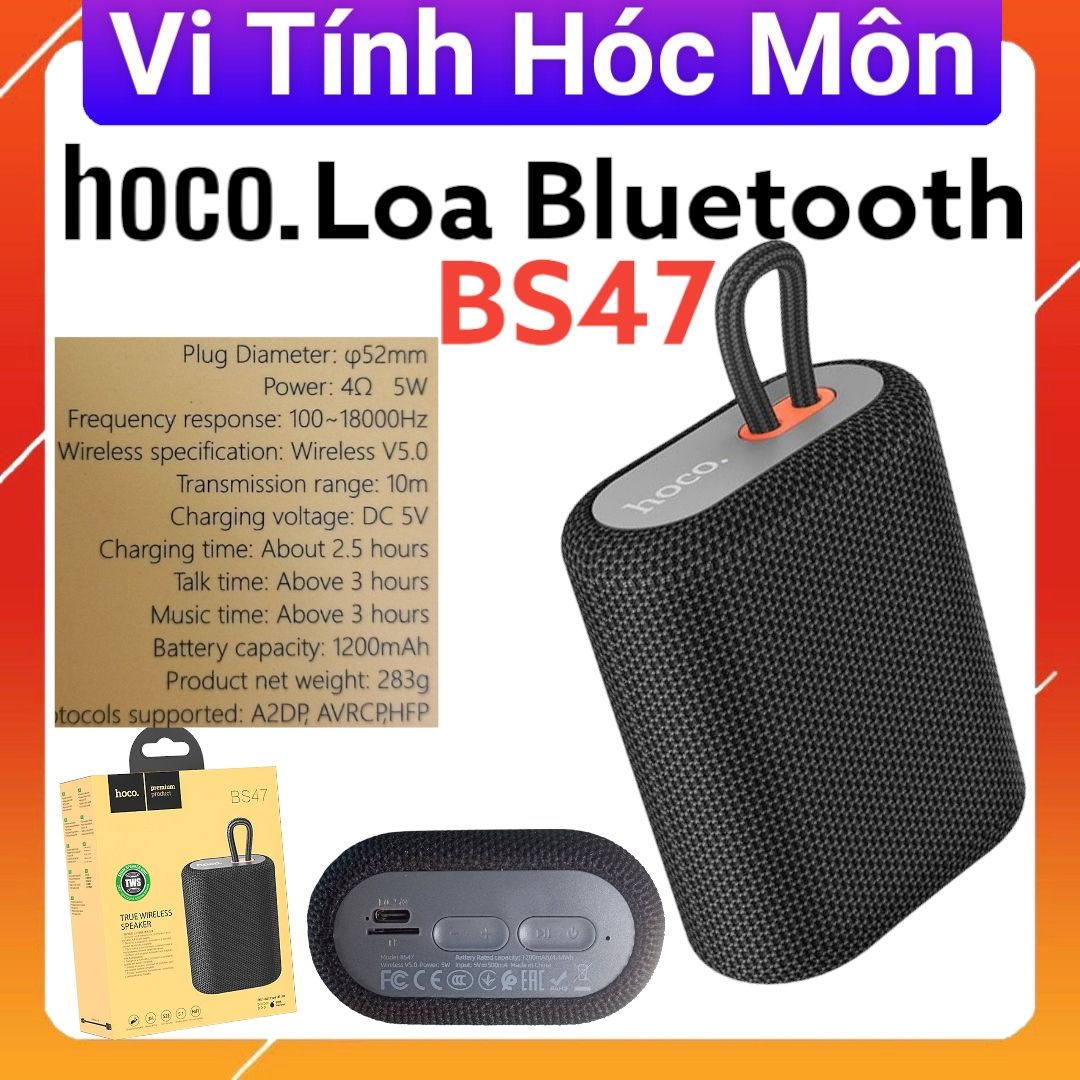 Loa Bluetooth Mini Wireless V5.0 Chống Nước IPX5 Hoco BS47 Chính Hãng