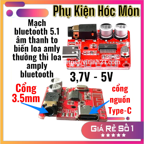 Mạch bluetooth 5.1 biến loa amply thường thành loa amply bluetooth  cổng type c