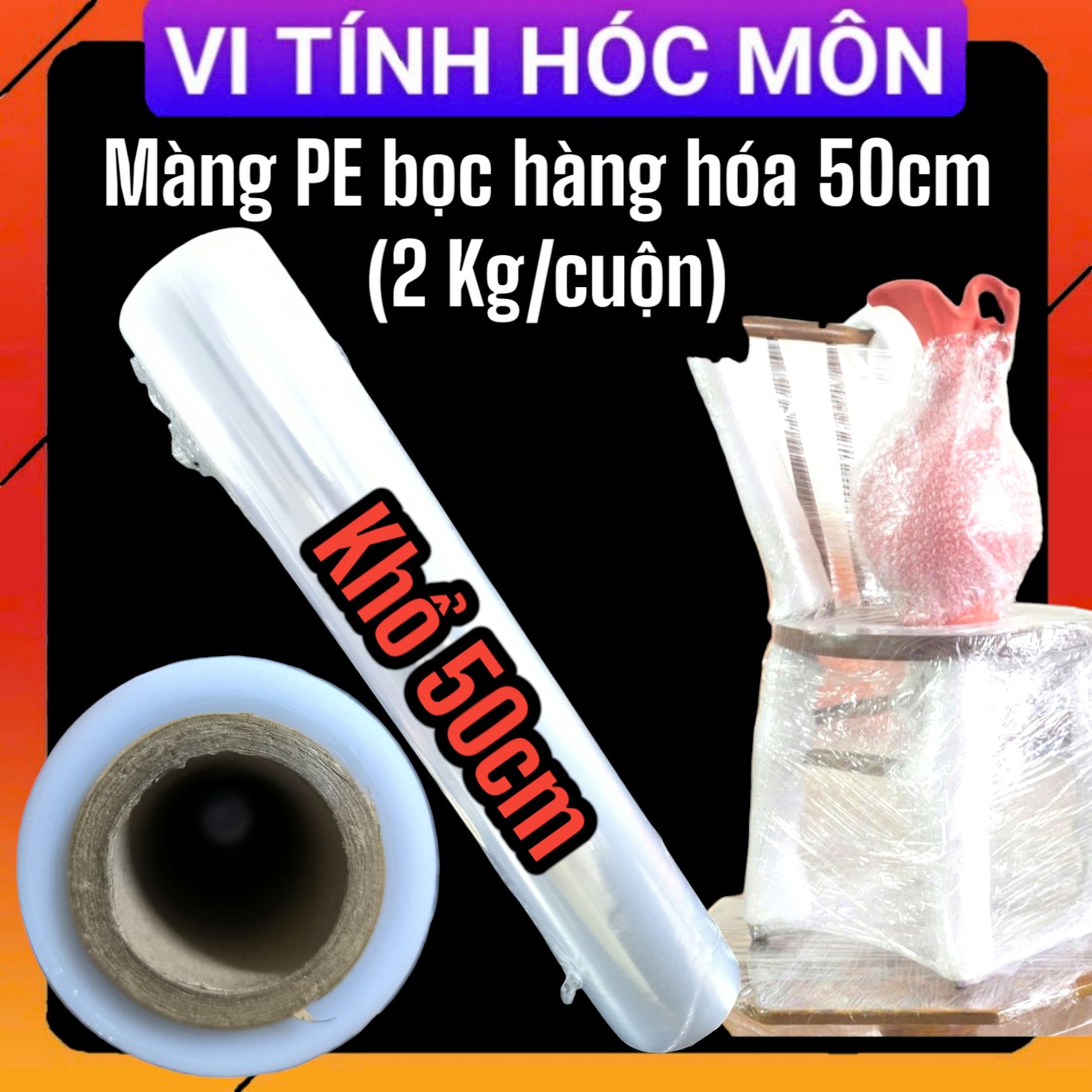 Màng bọc PE quấn hàng hoá 50cm 2kg