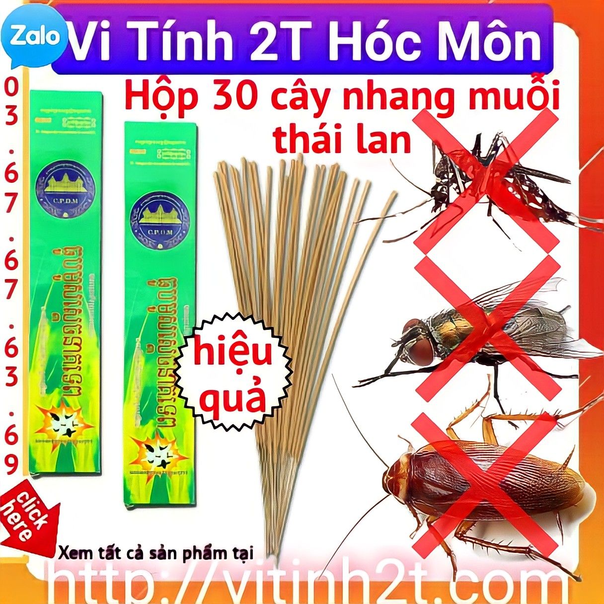 Nhang muỗi Thái Lan hộp 30 cây