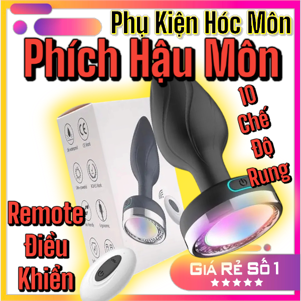 Phích Cắm Hậu Môn Silicone 10 Chế Độ Rung | Đèn Led Đổi Màu | Có Remote Điều Khiển | Đồ Chơi Tình Yêu | Vi Tính Hóc Môn
