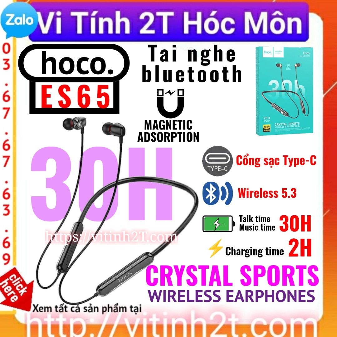 [pin 30H] Tai nghe bluetooth hoco es65 Wireless earphones