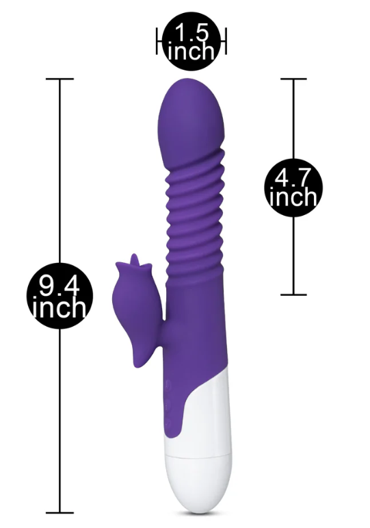 Rabbit Vibrator 9 Speeds | Dương vật giả FOX rung thụt phát nhiệt | Có lưỡi liếm kích thích | Silicone mềm cao cấp | Công nghệ xoay – thụt 4D | Máy rung thỏ màu tím Purple | Đồ Chơi Tình Yêu | Kích thích điểm G – A | Rung mạnh – êm | Sạc nhanh | Chính hãn