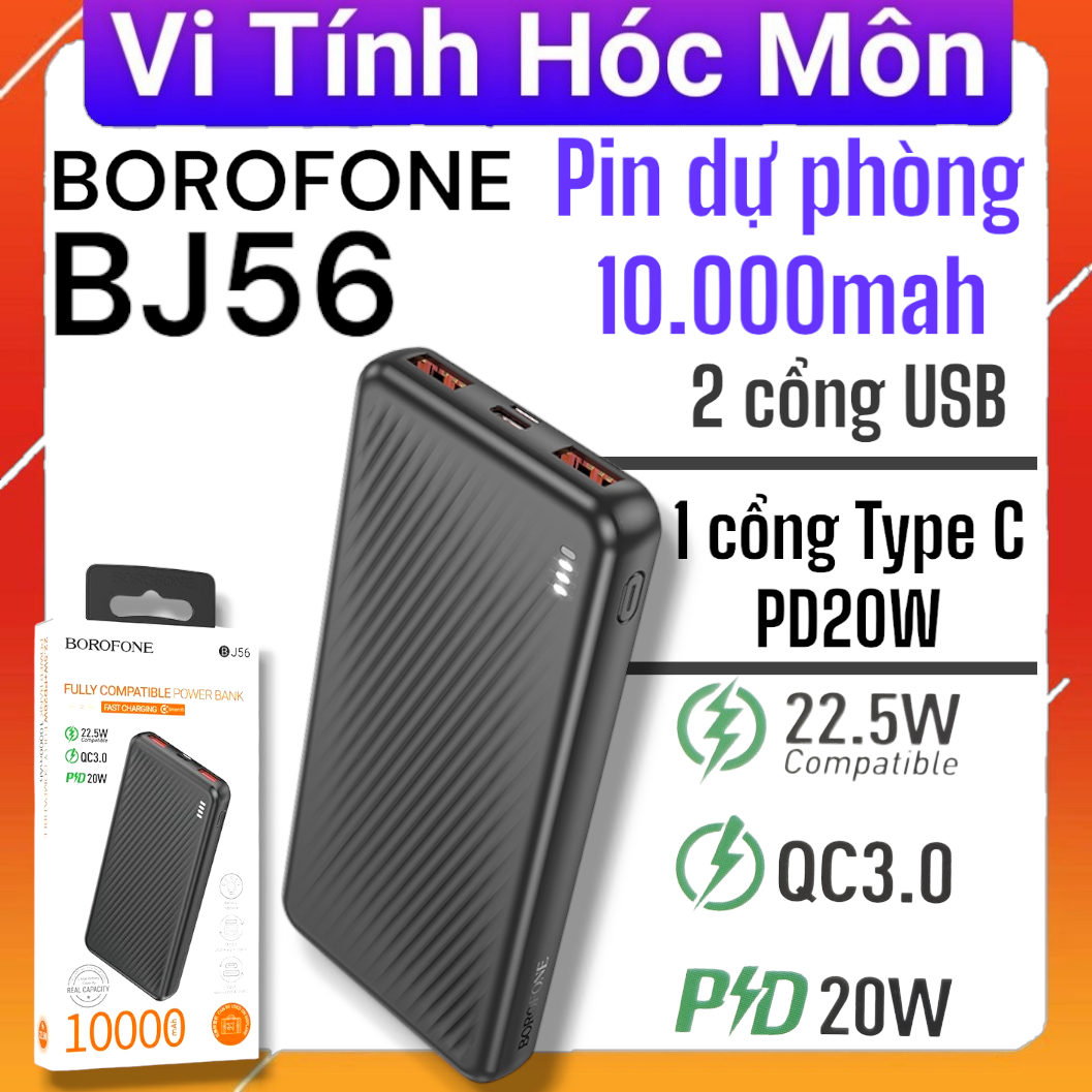 Sạc Dự Phòng Borofone BJ56 10000mAh có sạc nhanh