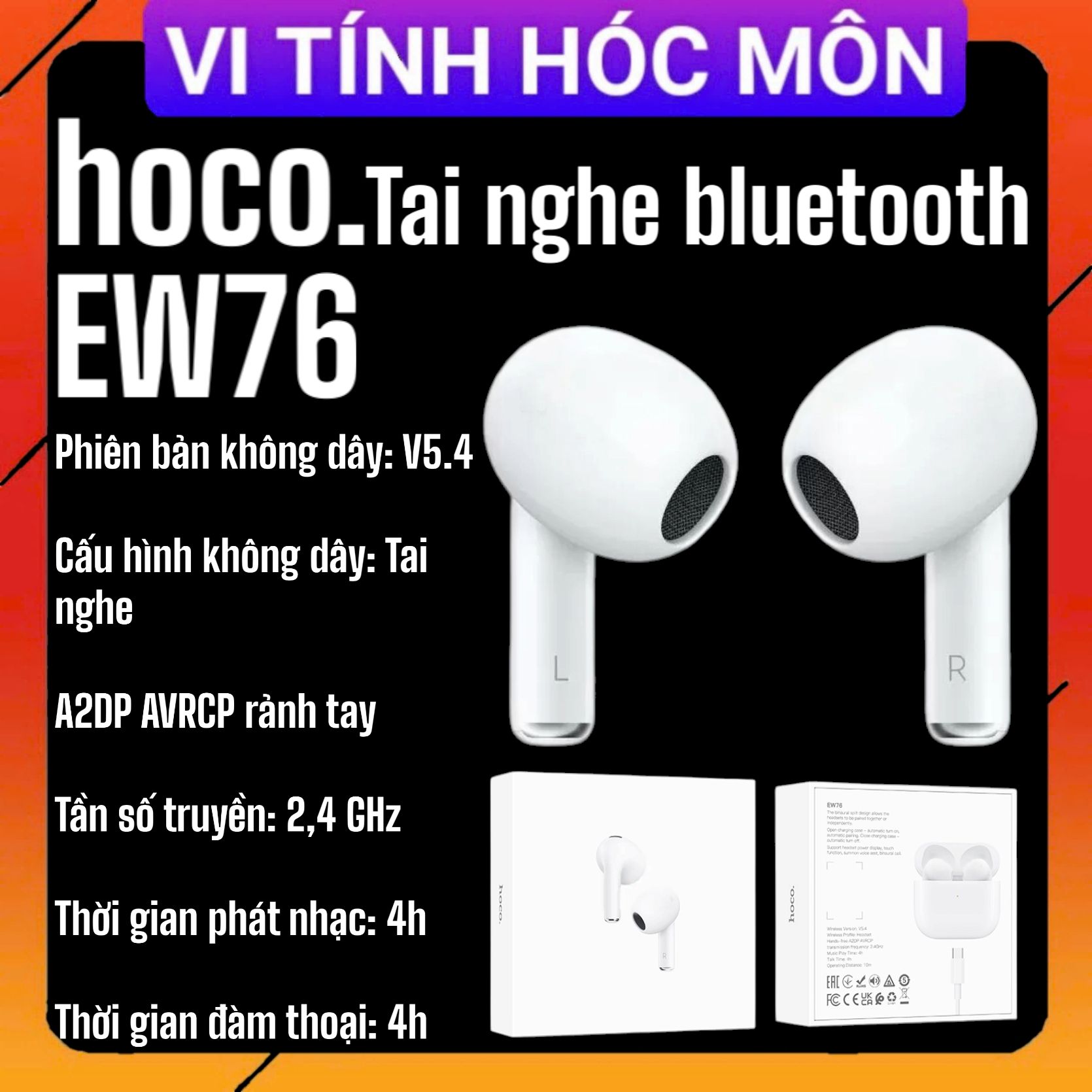 Tai nghe bluetooth HOCO EW76 HÓC MÔN