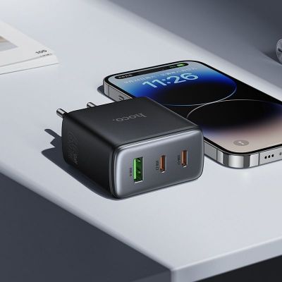 Củ Sạc Cốc sạc nhanh HOCO C160A có 2 cổng typeC + 1 cổng USB sạc nhanh PD60W + QC3.0