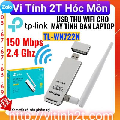 Usb thu wifi cho máy tính bàn laptop TP LINK TL-WN722N tplink