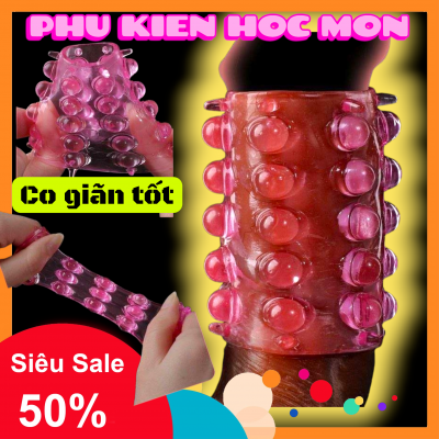 Bao đôn khúc giữa 30 bi siêu mềm mịn Men's Delay Ring with Spiked Crystal Set 30-Bead Particle Lock Semen Ring 100% Waterproof