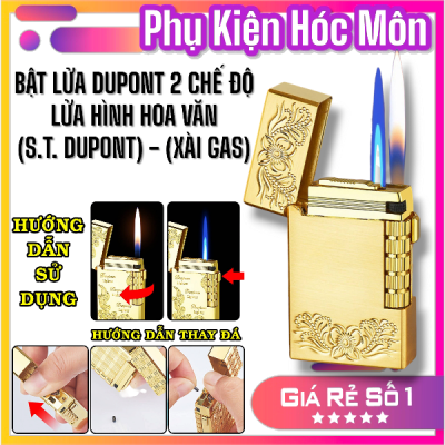 BẬT LỬA DUPONT 2 CHẾ ĐỘ LỬA HÌNH HOA VĂN M-71 (S.T. DUPONT) - (XÀI GAS)