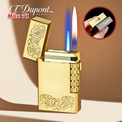 BẬT LỬA DUPONT 2 CHẾ ĐỘ LỬA HÌNH HOA VĂN M-71 (S.T. DUPONT) - (XÀI GAS)