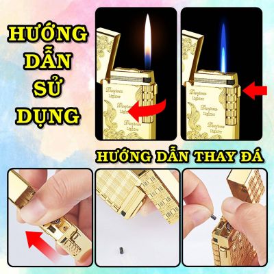 BẬT LỬA DUPONT 2 CHẾ ĐỘ LỬA HÌNH HOA VĂN M-71 (S.T. DUPONT) - (XÀI GAS)