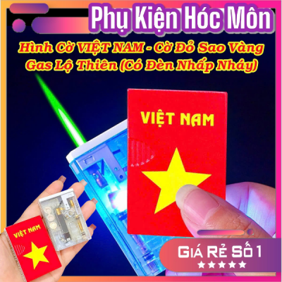 BẬT LỬA KHÈ HÌNH CỜ VIỆT NAM - CỜ ĐỎ SAO VÀNG - GAS LỘ THIÊN (CÓ ĐÈN NHẤP NHÁY) - (XÀI GAS)