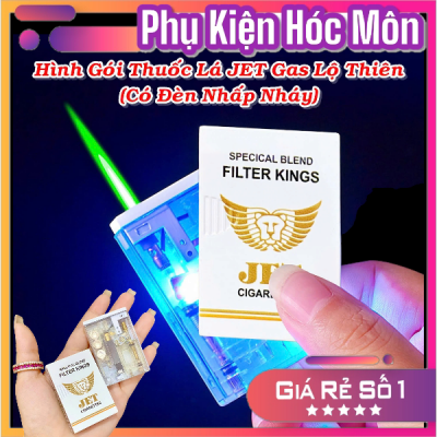 BẬT LỬA KHÈ HÌNH GÓI THUỐC LÁ JET GAS LỘ THIÊN (CÓ ĐÈN NHẤP NHÁY) - (XÀI GAS)