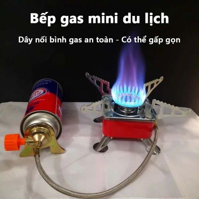 Bếp ga du lịch mini [TẶNG DÂY DẪN GA ] dã ngoại gấp gọn đa năng tiện lợi, có van điều chỉnh ga cao