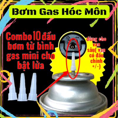 Bộ 10 cái đầu chuyển đổi bơm gas bật lửa bằng bình gas du lịch