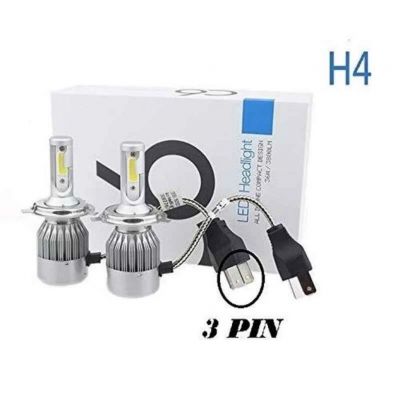 Bộ 2 đèn pha LED C6 H4 cao cấp 36w-3800LM công suất thực