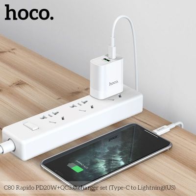 ( có VAT) Bộ Củ Sạc HOCO C80 20W | Kèm Cáp Type C to Lightning | Sạc Nhanh PD QC3.0 | Dành Cho iPhone iPad | Sạc Ổn Định | Không Nóng Máy | An Toàn Pin | Chính Hãng HOCO | Giá Tốt | Bán Chạy | Giao Nhanh | Vi Tính Hóc Môn | HOCO Hóc Môn