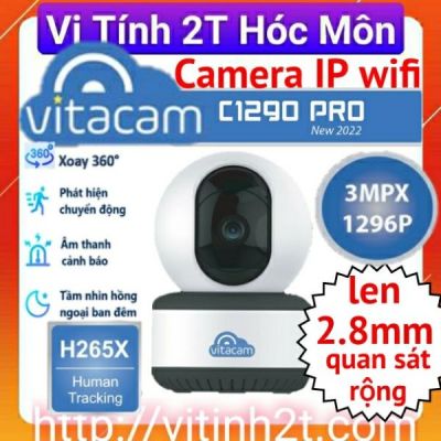 Camera Ip WiFi Vitacam C1290 Pro - 3.0Mpx Ultra HD 1296P Chuẩn H265X