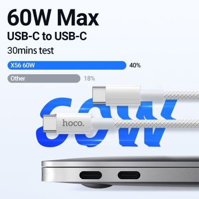 Cáp sạc dữ liệu Hoco X56 chính hãng 60W | Cáp Type-C sang Type-C sạc nhanh | Truyền dữ liệu tốc độ cao | Dây bền chắc lõi đồng tinh khiết | Vi Tính Hóc Môn