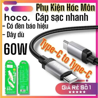 Cáp sạc nhanh hôc X117 Star 60W Type-C đến Type-C có truyền dữ liệu