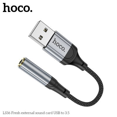 SOUND CARD ÂM THANH NGOÀI USB SANG 3.5 HOCO LS36 FRESH