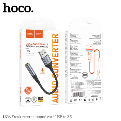 SOUND CARD ÂM THANH NGOÀI USB SANG 3.5 HOCO LS36 FRESH