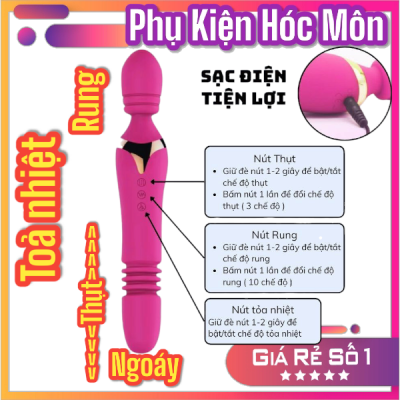 Chày Rung 2 Đầu | 1 Đầu Chày Mát Xa | 1 Đầu Thụt Ngoáy Tỏa Nhiệt | Đồ Chơi Tình Dục Cao Cấp | Vi Tính Hóc Môn