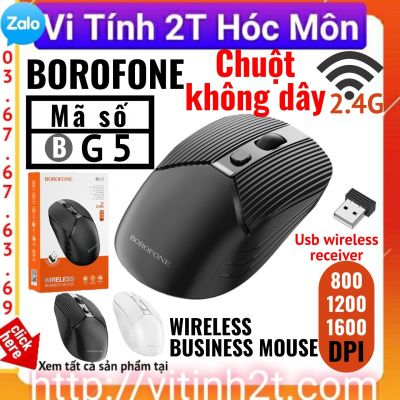 Chuột không dây Borofone BG5 Mouse wireless 2.4G DPI 800 1200 1600 usb wireless receiver
