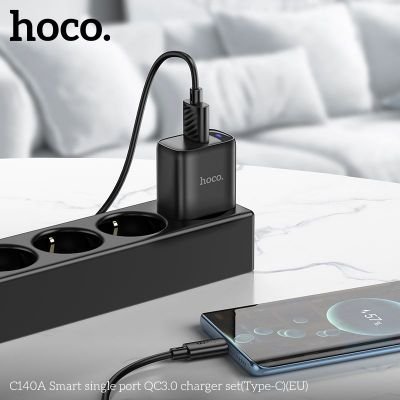 (có VAT) Bộ Sạc Hoco C140A QC3.0 Cổng Đơn Type-C EU | Sạc Nhanh Thông Minh | An Toàn Ổn Định | Dùng Cho iPhone Android | Giá Tốt | Vi Tính Hóc Môn | hoco Hóc Môn