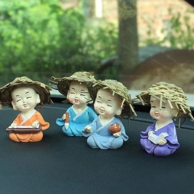 Combo 4 Chú Tiểu Cầm Kỳ Thi Họa | Trang Trí Phòng Thờ | Đồ Phong Thủy Ý Nghĩa | Quà Tặng Bình An | Decor Tượng Chú Tiểu Mini | Vi Tính Hóc Môn
