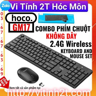 Combo bàn phím chuột không dây hoco GM17 2.4G wireless keyboard mouse set phím chuột ko dây