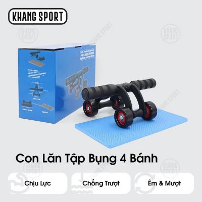Con Lăn 4 Bánh | Con Lăn tập bụng 4 bánh Con lăn tập bụng 4 bánh siêu chắc tặng kèm thảm