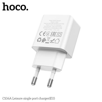 Củ Sạc Hoco C106A 1 Cổng USB | Sạc Nhanh 2.4A | Nhỏ Gọn Tiện Lợi | Chính Hãng Hoco | Vi Tính Hóc Môn
