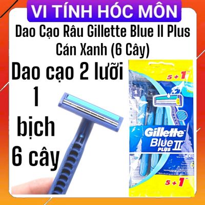 Dao Cạo Râu Cán Xanh Blue II Plus Gillette Gói 5+1 Cái