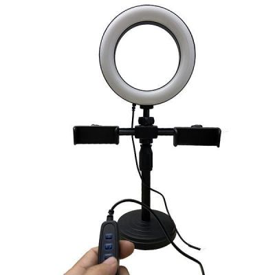 Đèn LiveStream 3 Trong 1 Kèm Giá Đỡ 2 Điện Thoại m16