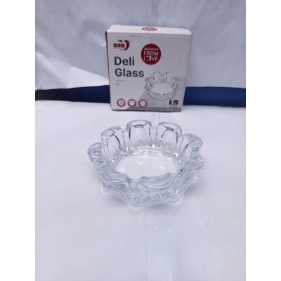 Gạt tàn thủy tinh Deli chất liệu cao cấp, thiết kế hình bèo. MÃ YG1025-3