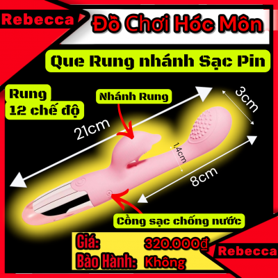 Gậy GOK Rung Đôi Rebecca 2 Đầu | Que Rung Cho Nữ | Gân Gai An Toàn | Rung Mạnh Êm Ái | Kích Thích Điểm G | Đồ Chơi Người Lớn | Đồ Chơi Tình Yêu | Hàng Kín Đáo | Giá Tốt | Bảo Hành | Giao Nhanh | Vi Tính Hóc Môn