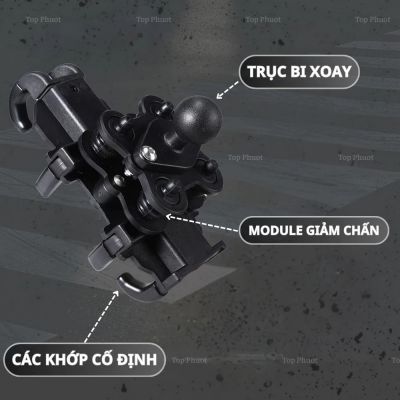 Giá đỡ kẹp điện thoại xe máy BSDDP chống rung cao cấp, gắn ghi đông chân gương chắc chắn chống trộm