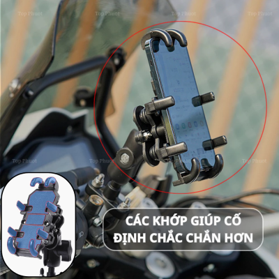 Giá đỡ kẹp điện thoại xe máy BSDDP chống rung cao cấp, gắn ghi đông chân gương chắc chắn chống trộm