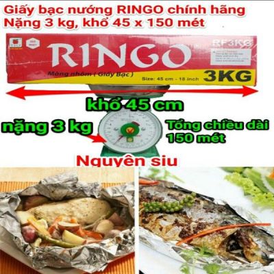 Giấy bạc nướng thực phẩm Ringo 3kg khổ 45 cm nặng 3kg màng nhôm giao hoả tốc Tp Hồ Chí Minh