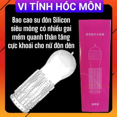 (Hộp hồng) Bao cao su đôn Silicon siêu mỏng có nhiều gai mềm quanh thân tăng cực khoái cho nữ đôn dên