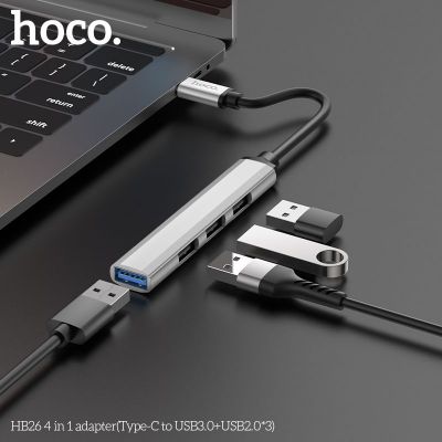 Hub chuyển Type c sang usb 4in1 hoco HB26 2.0 3.0