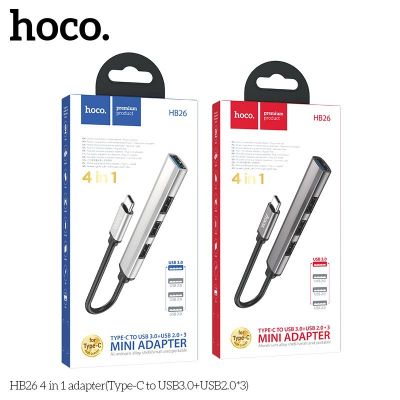 Hub chuyển Type c sang usb 4in1 hoco HB26 2.0 3.0