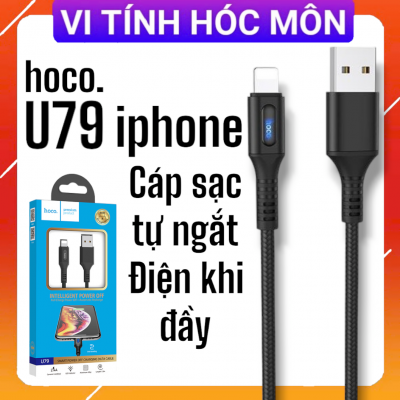 (lightning) Cáp sạc nhanh 2.4A tự ngắt hoco U79 IP