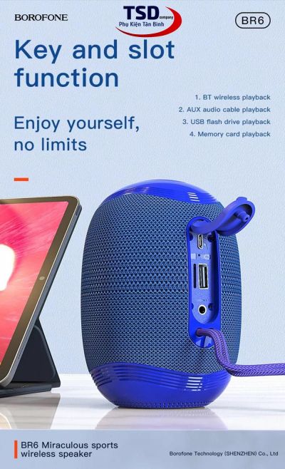 Loa Bluetooth Borofone BR6 V5.0 Âm Thanh Lớn Rõ