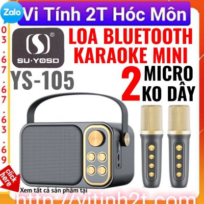 Loa Bluetooth karaoke mini YS105 kèm 2 micro không dây
