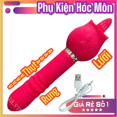 Máy Rung Thụt Lưỡi | Liếm Hoa Hồng 2 Đầu | Không Dây Cực Mạnh | Đồ Chơi Tình Dục Cao Cấp | Vi Tính Hóc Môn